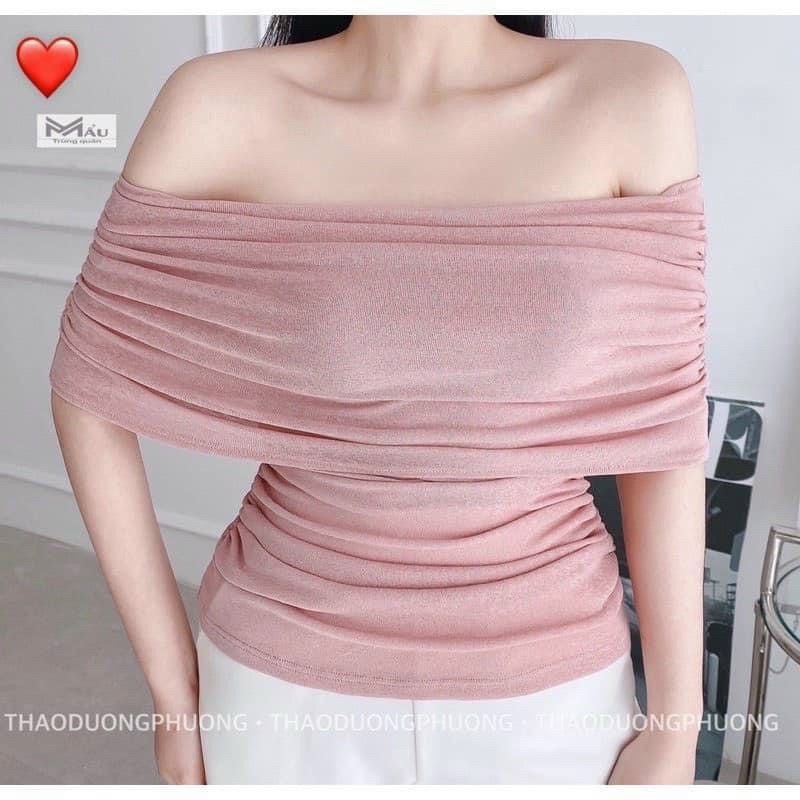 Áo bẹc vai vải nhũ tay ngắn full màu giá cực sốc U.T