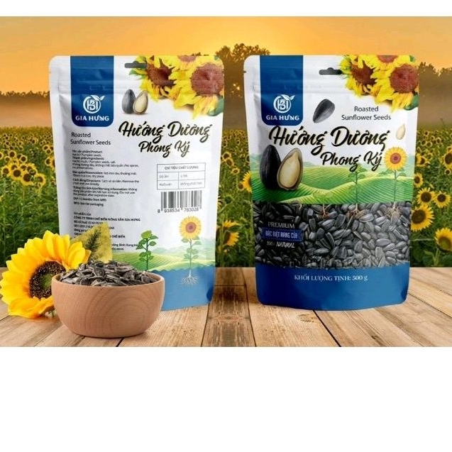 HẠT HƯỚNG DƯƠNG RANG CỦI NGUYÊN VỊ TÚI 500GR PHONG KÝ
