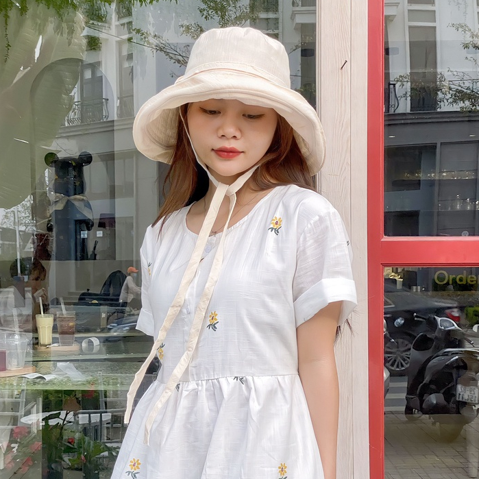 Váy Hoa Nhí Dáng Dài Tay Bồng - Họa Tiết Hoa Cúc - Vintage Ulzzang - Ảnh Thật - Titto Closet