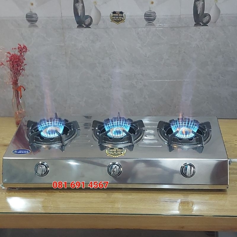 Bếp gas khè 3 lò nhỏ gọn tiện lợi siêu bền xịn sò