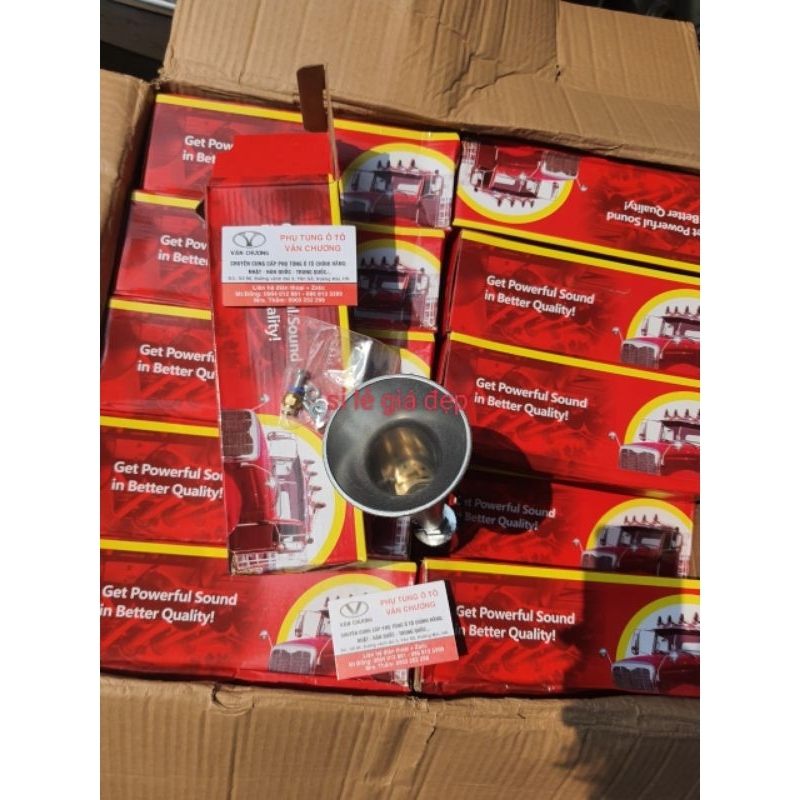 Kèn chim nhôm, chim sắt 12v, 24v cho xe có bình hơi, kèn tiếng chim