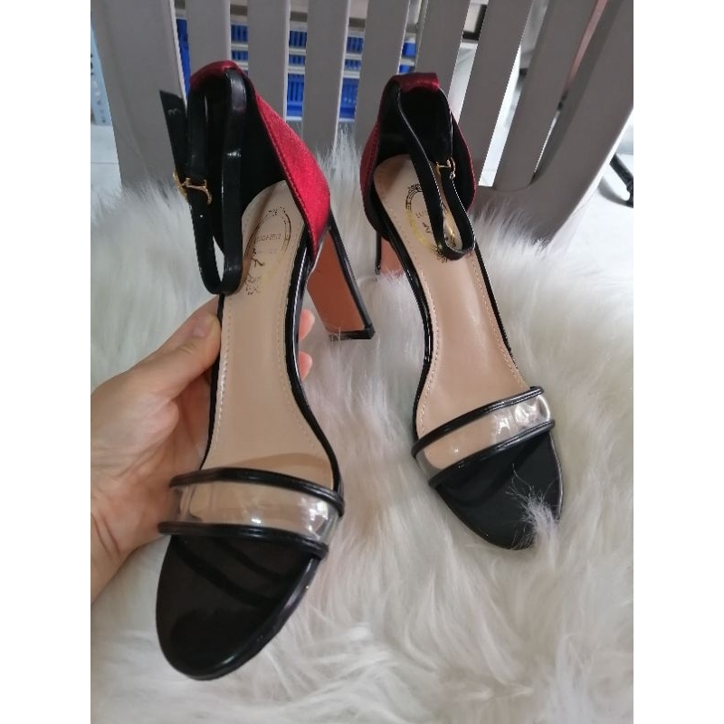 Xả kho giày cao gót đen phối đỏ siêu sang size 34,37,38
