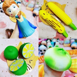 Đồ chơi squishy hành tây, công chúa, chanh xanh, trái bắp bóp mềm chậm tăng