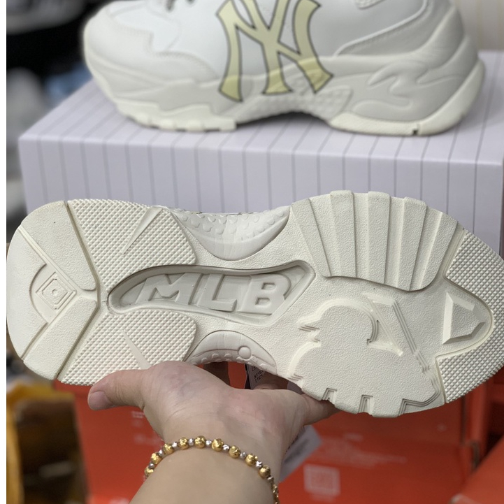 Giày mlb ny vàng, giày thể thao sneaker bản trung cao cấp hàng 11 full túi hộp