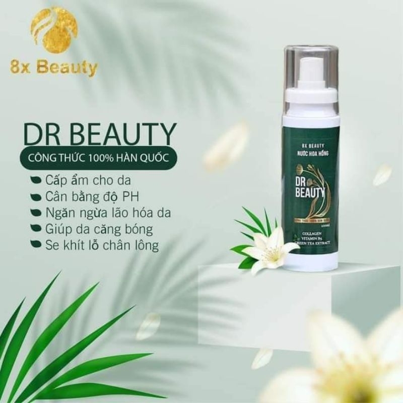 Nước hoa hồng Collagen 8X beauty giúp se khít lỗ chân lông làm trắng mịn da ngăn ngừa lão hóa