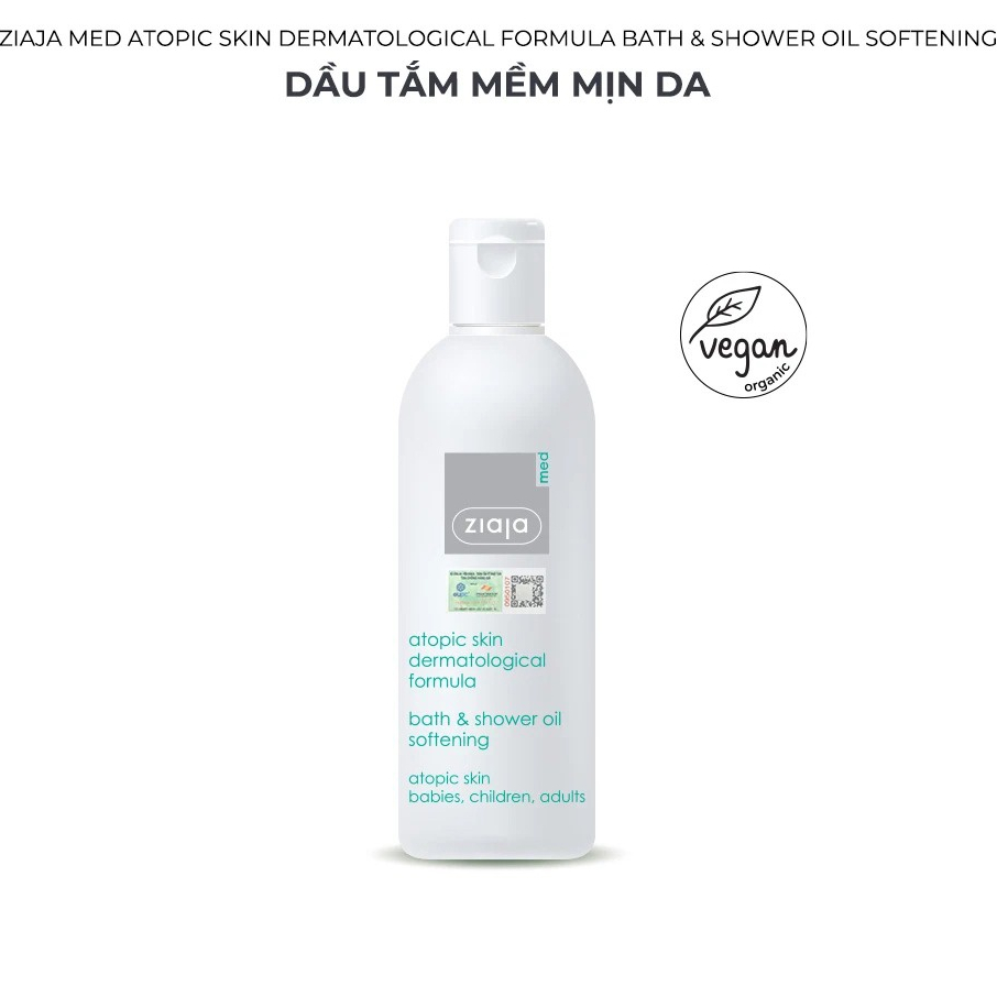 Dầu Tắm Mềm Mịn Da Ziaja Med Atopic Skin Dermatological Formula Bath & Shower Oil 270ml Atopy Sữa Tắm