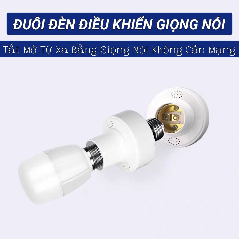 Đuôi Đèn Thông Minh Cảm Biến Âm Thanh Điều Khiển Bằng Giọng Nói Không Nối Dây Dùng Bóng Đèn Led Đui Xoáy E27