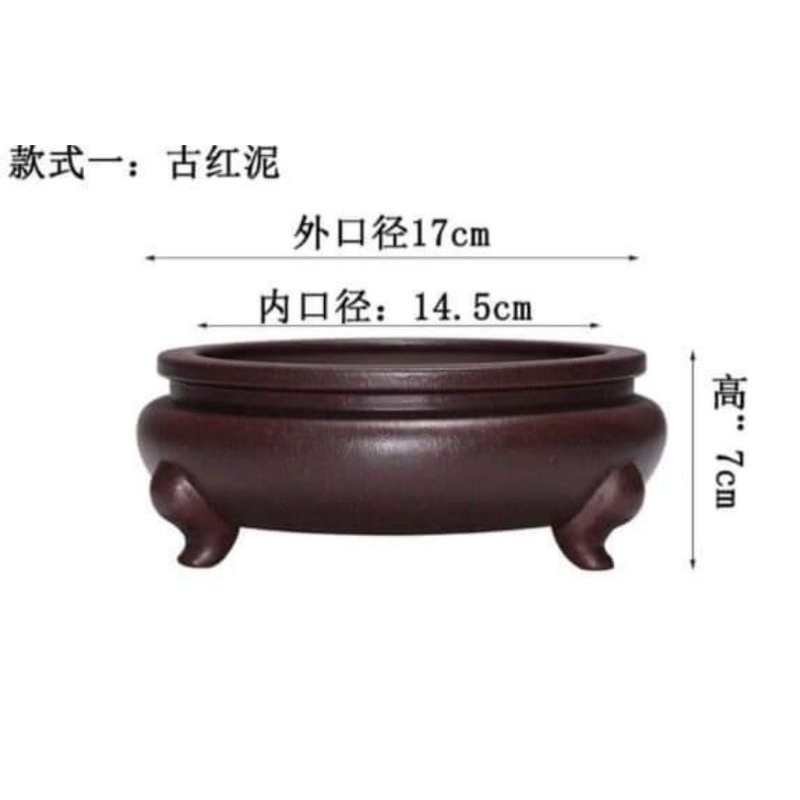 Chậu Bonsai Trung Quốc - Chậu Tròn Ba Chân - Chậu Bonsai Mini