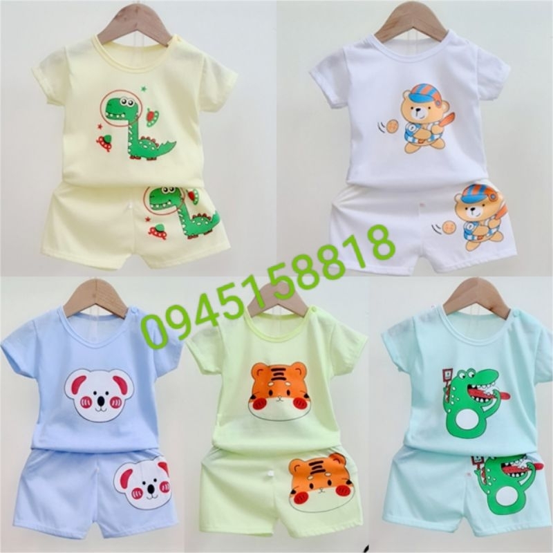 HÀNG LOẠI 1 - Set 5 bộ cộc cotton 2 chiều cho bé từ 3-14kg