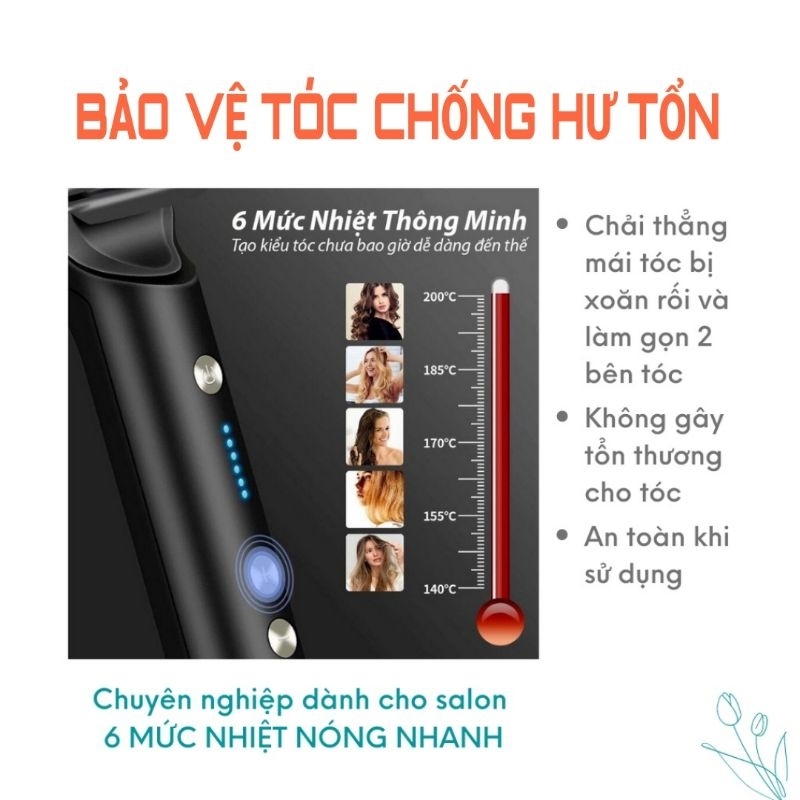 Lược Điện Tạo Kiểu Uốn Thẳng 3 in 1 Tạo Kiểu Tùy Sở Thích