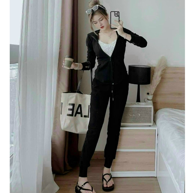 Set Bộ Nữ Đi Chơi,Dạo Phố,Set Bộ Áo Khoác Có Mũ Quần Jogger Tiểu Thư Khoe Eo Tôn Dáng sang Chảnh Thời Trang Thiết Kế MJP