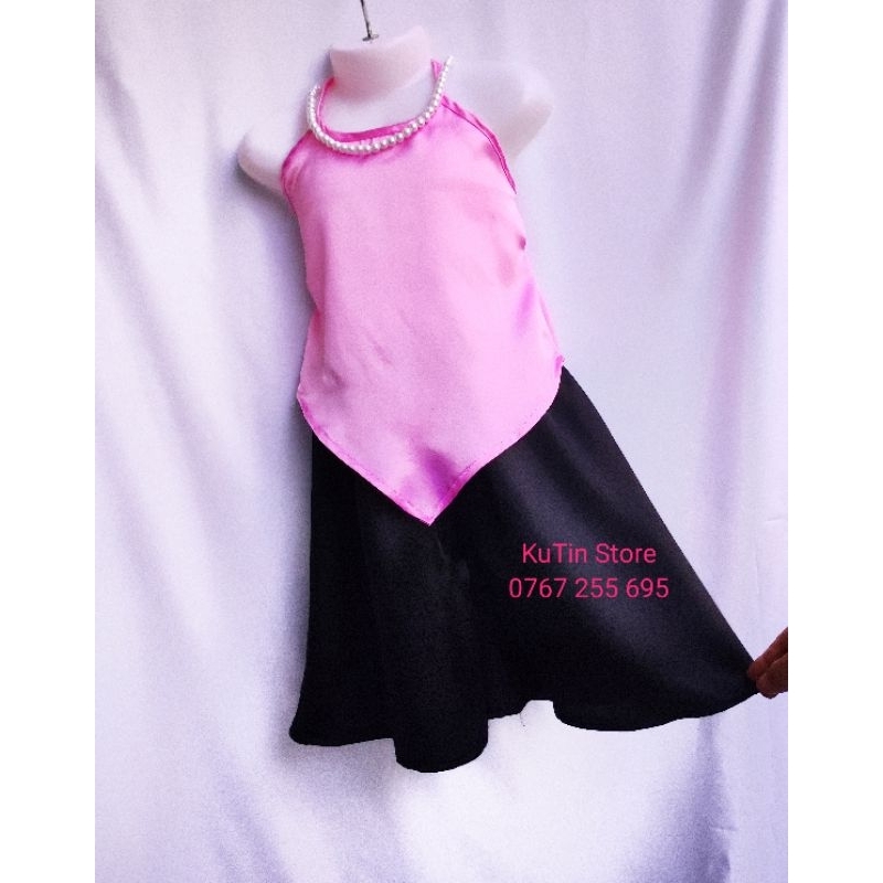 Yếm đào bé gái  - Set Áo + váy