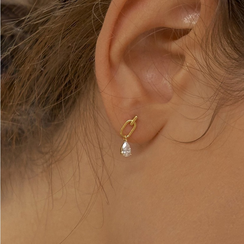 Bông Tai Bạc JUNIE, Kiểu Dáng Mini Đơn Giản E-PRIMROSE