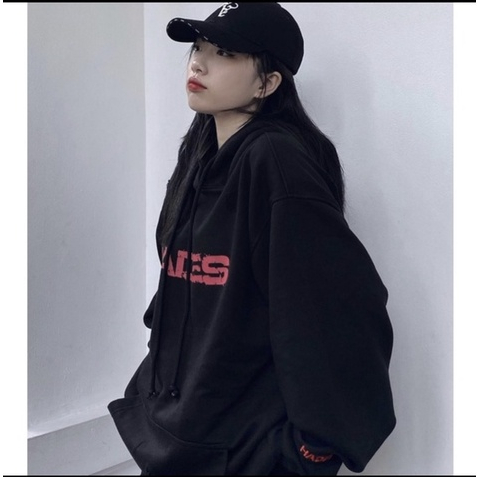 Áo Hoodie Nỉ Bông In Chữ Hades Có Mũ Dáng Rộng Unisex Cho Nan Nữ