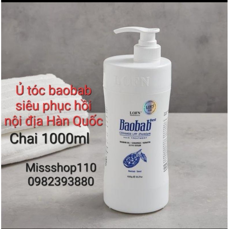 Ủ TÓC KERATIN-CERAMIDE-BAOBAB 1000ML SIÊU MỀM MƯỢT,PHỤC HỒI TÓC MẪU MỚI