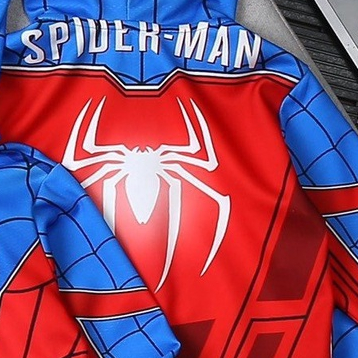 Áo khoác siêu nhân bé trai hình nhện xanh