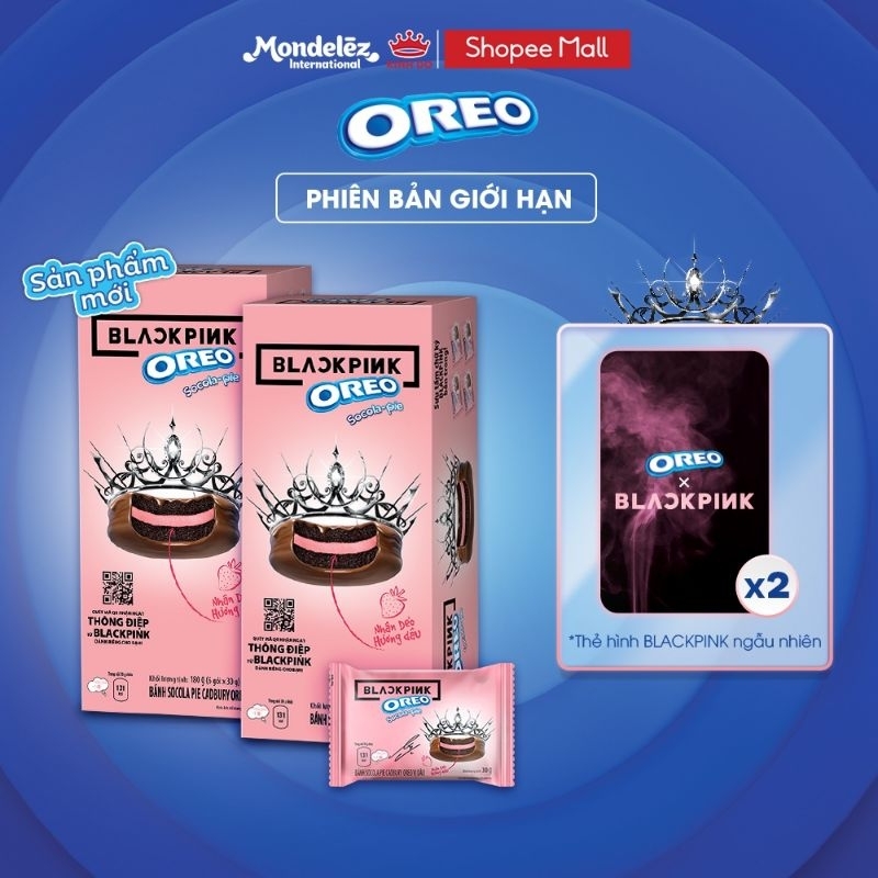 [Limited Edition] Bánh OREO Pie BLACKPINK vị dâu( 4 cái tặng kèm 1 card BLACKPINK)