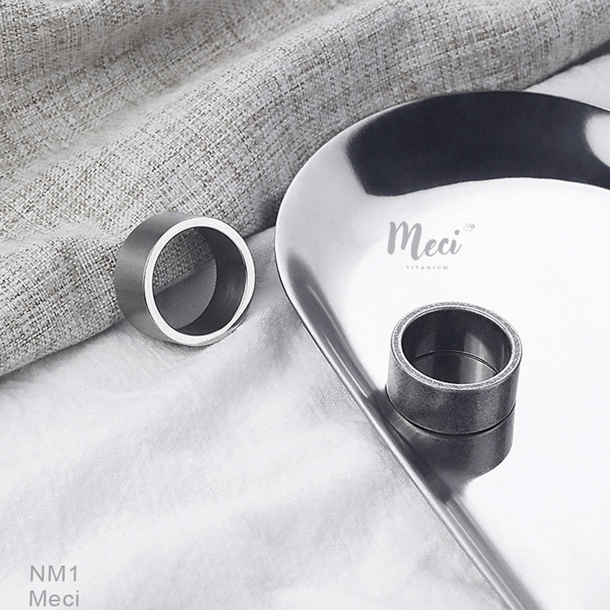 Nhẫn nam nữ thép titan không gỉ trơn phong cách unisex, cá tính | MECI TITANIUM NM1
