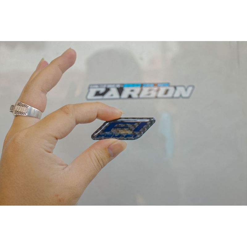 Tem Dán FI Xanh Dương Ốp Vải Carbon Fiber 100% Cao Cấp