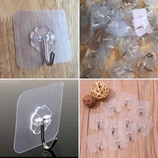 Sét 10 móc dính tường trong suốt siêu dính