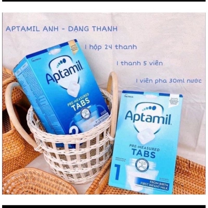 Sữa Aptamil Anh Dạng 5 Viên Thanh Số 1, Số 2, Số 3