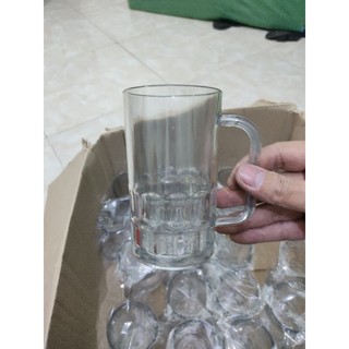  Cốc uống bia nước có quai 370 ml trong suốt nhựa meka hàng cao cấp việt nhật 