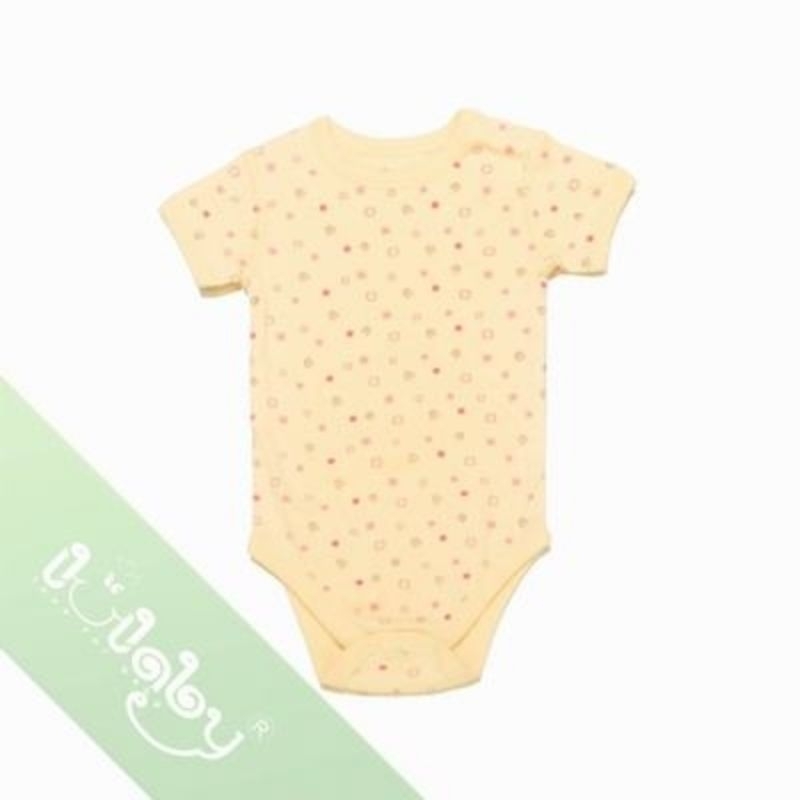 Pass set 2 áo body cộc Lulaby màu vàng + hồng chấm bi