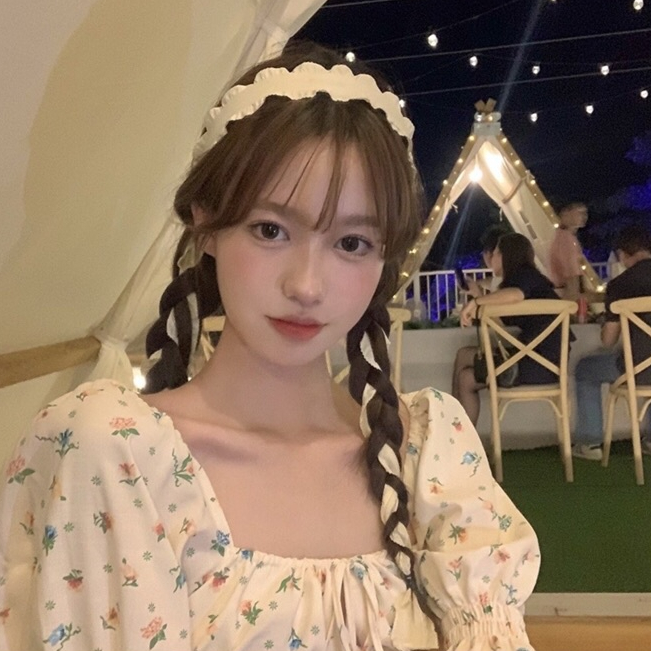 Băng đô ruy băng viền bèo thời trang nữ