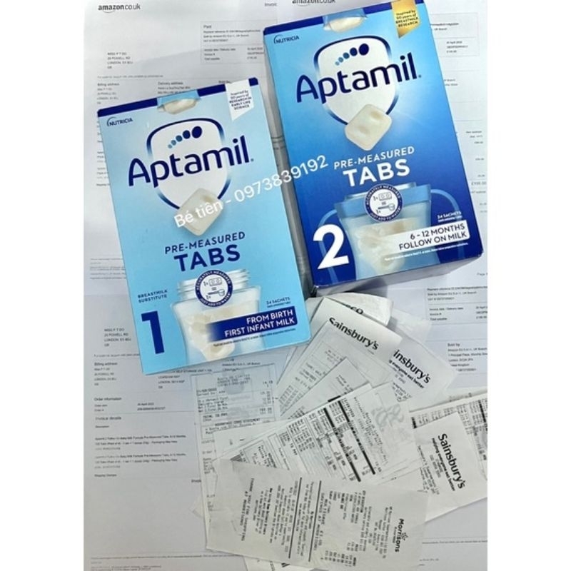 Sữa Aptamil Anh Dạng 5 Viên Thanh Số 1, Số 2, Số 3