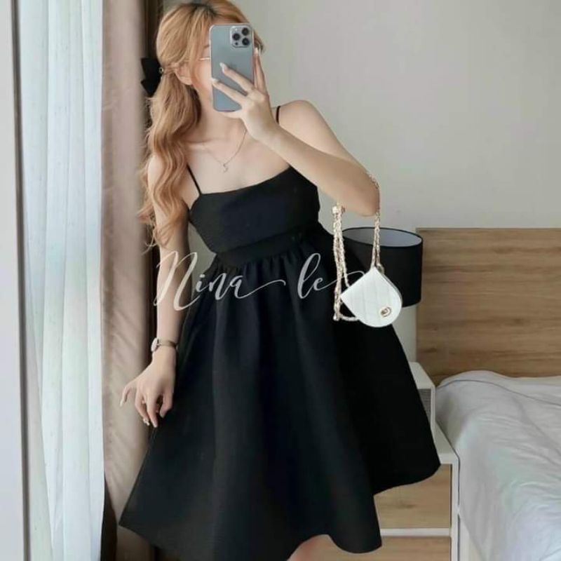 Bigsize - Đầm Baby doll 2 Dây Nơ