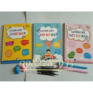 Set 3 quyển vở tập tô chữ số thần kỳ , tô bay màu