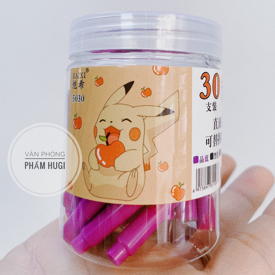 Hộp 30 Ống Mực Bút Máy Bôi Xóa Được  ống mực lớn