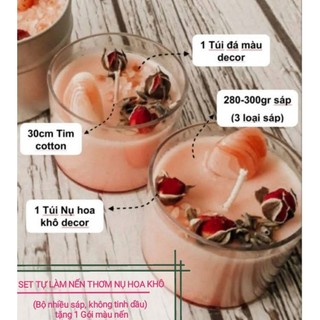 Các Nguyên liệu tự làm Nến thơm tự chọn Nụ hoa khô trang trí mà bạn cần - 9293store - 9293kitdecor