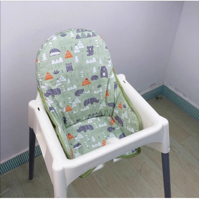 Nệm/đệm cotton họa tiết thú rừng dành cho ghế ăn dặm IKEA ANTILOP/BABYHOP