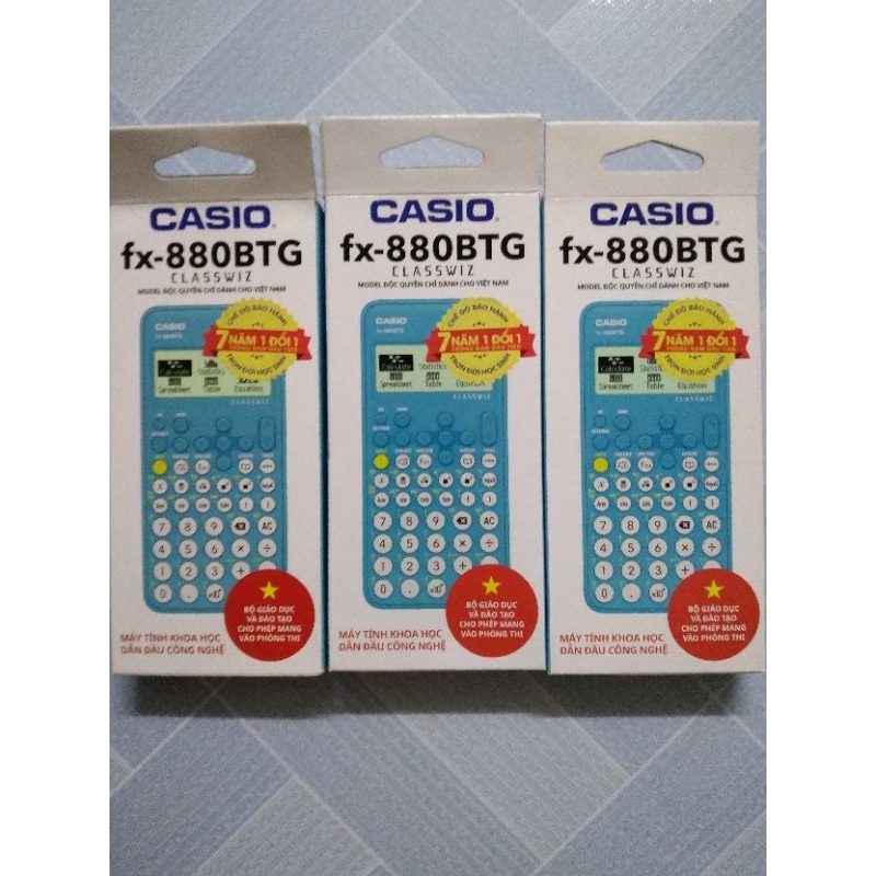 Máy tính Casio FX 880BTG chính hãng, máy tính Casio 880 BTG chính hãng, máy tính học sinh Casio 880 BTG bảo hành 7 năm