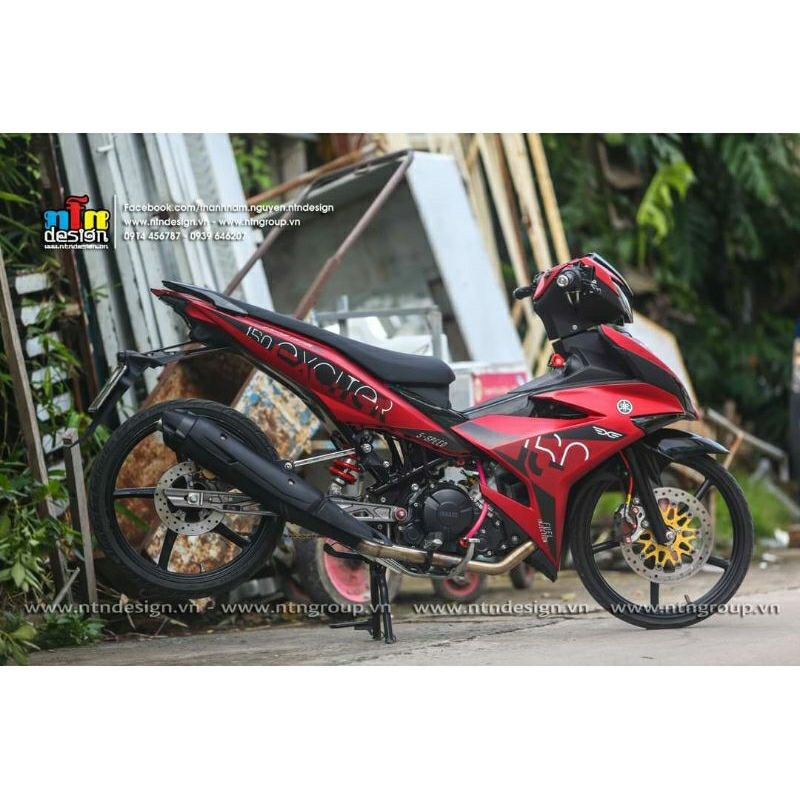 (Free ship) Tem rời Exciter 150 đỏ nhám / bóng mẫu LTD chế zin cực đẹp in decal cao cấp
