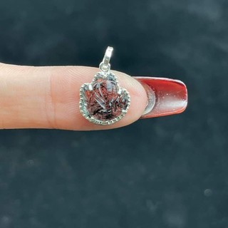 Mặt hồ ly tóc đen bạc ta treo charm