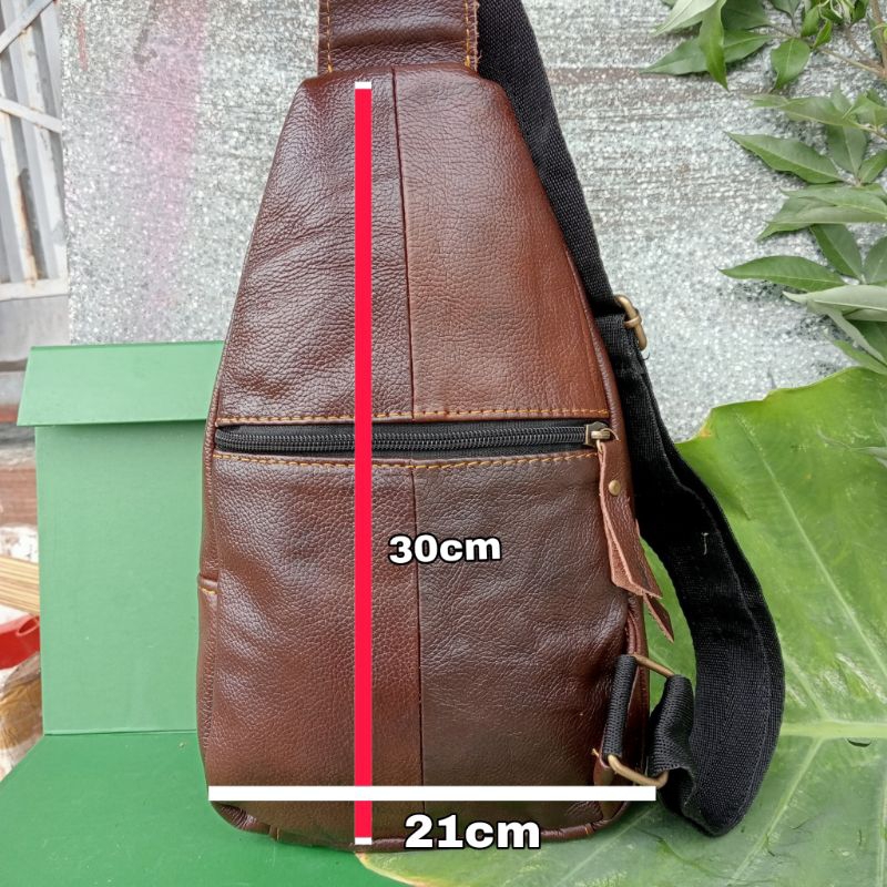 Túi Đeo Chéo Da Bò Nguyên Tấm, Chất Da Mềm Dẻo - Balo Nam Đeo Chéo Thời Trang Mới