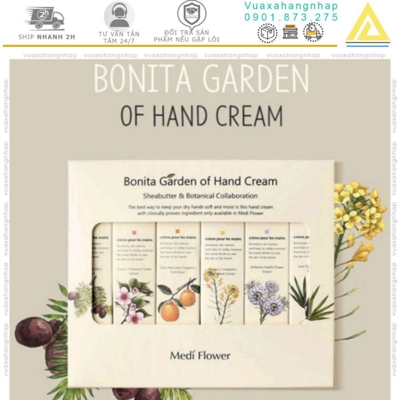 Kem dưỡng da tay hương nước hoa medi flower bonita garden hand cream 75ml