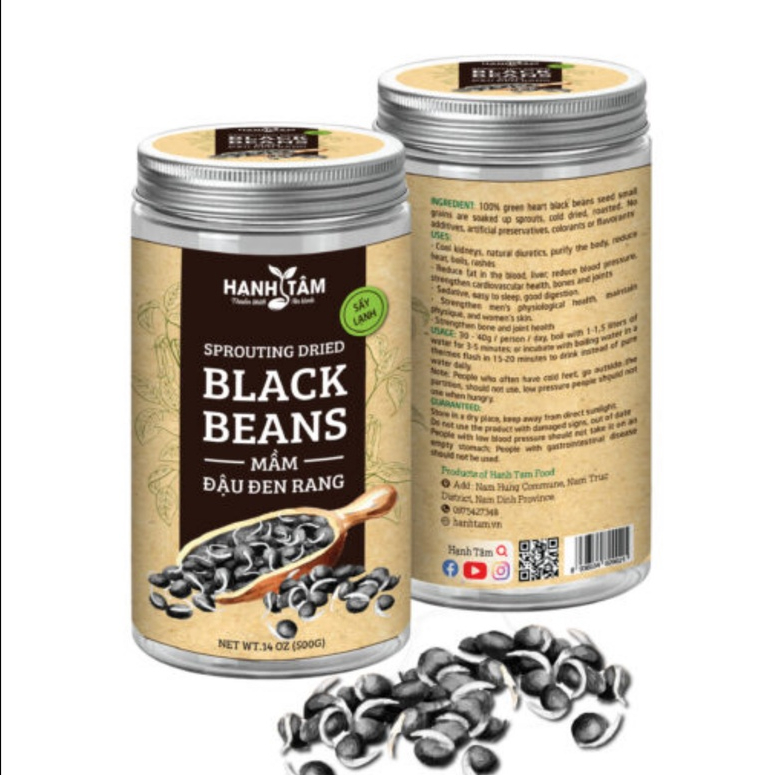 Trà mầm đậu đen rang original HẠNH TÂM hộp 500gr
