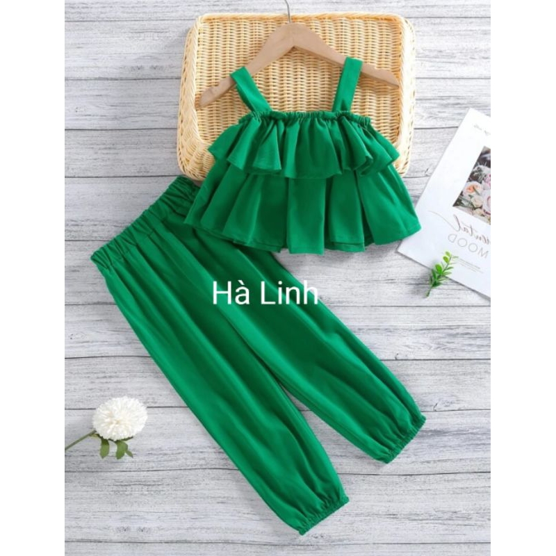 Bộ đũi 2 dây quần dài cho bé gái.