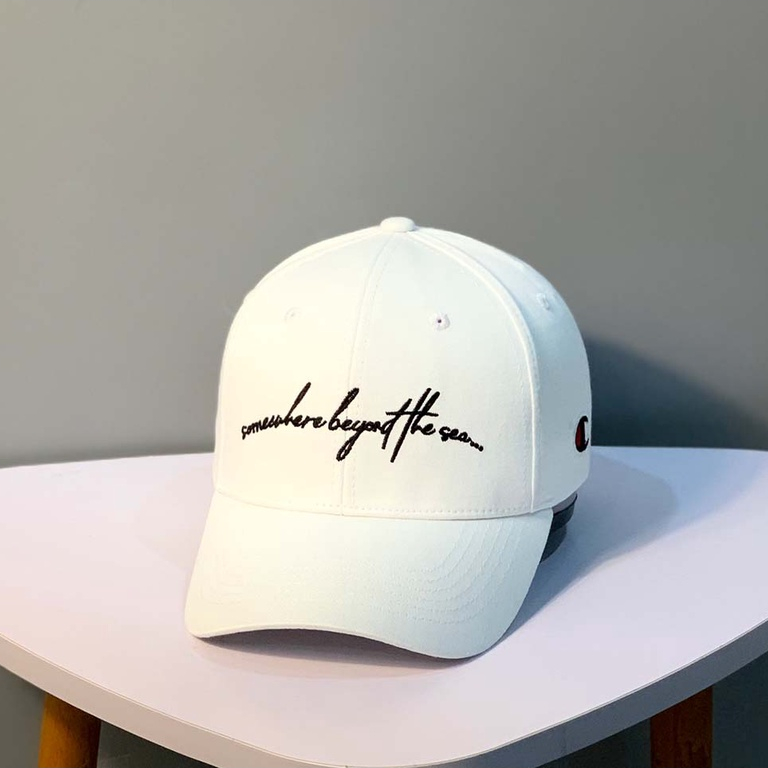 Mũ lưỡi trai "Champion Somewhere" màu Đen logo thêu nổi Free size dành cho nam nữ.