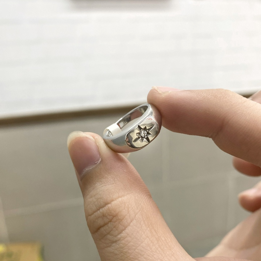 Nhẫn Thời Trang nam nữ TITANIUM mặt trời tinh tế đính đá cz sang chảnh- Mẫu N022