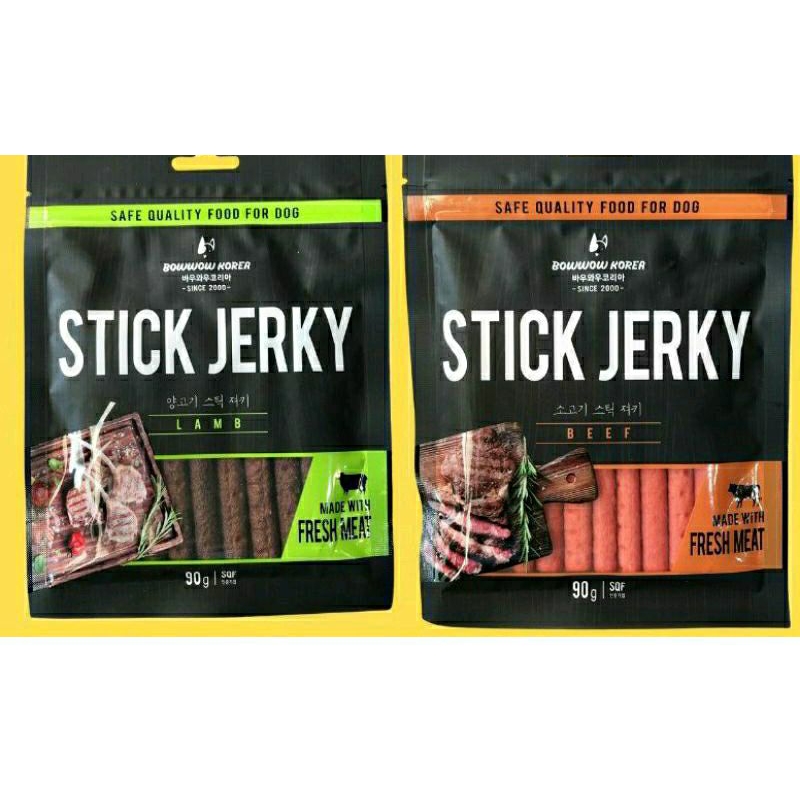 BÁNH THƯỞNG MỀM THỊT BÒ QUE BEEF STICK JERKY BOWWOW CHO CHÓ 90GR