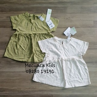 [1y-5y] Áo phông hè/cộc tay babydoll cotton xước cho bé/bé gái xuất dư xịn