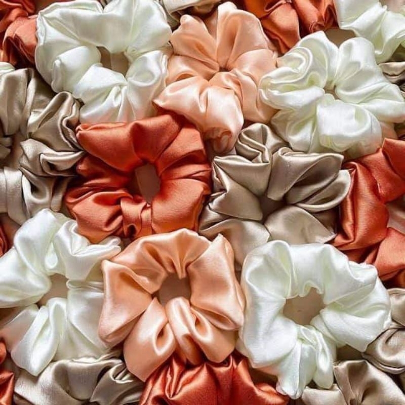 Dây cột vải scrunchies trơn ( ib để lựa màu)