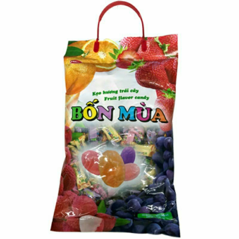 Kẹo hương trái cây bốn mùa Bibica quai xách túi 650g