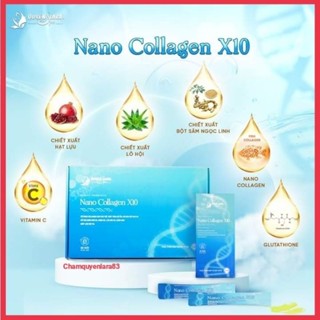 Nano Collagen X 10 Quyên lara, sạch nám, trắng da, ngừa lão hóa bổ sung collagen