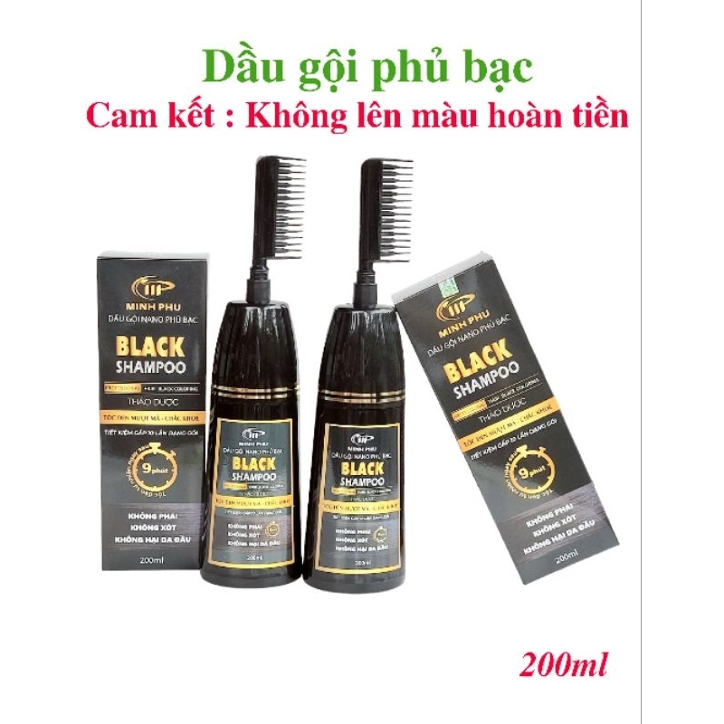 Dầu gội phủ bạc thảo dược Black shampoo Minh Phú -200ml