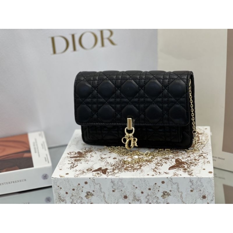 Túi đeo chéo nữ D.I Woc Caro ô trám căng phồng sz20cm phụ kiện cao cấp xinh xỉu